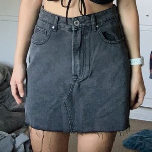 Black Denim Skirt
